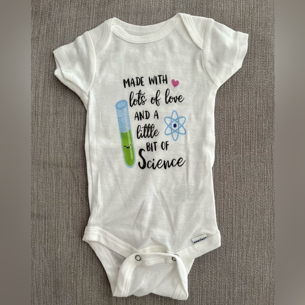 Never worn, custom baby Onesie for miracle baby from IVF or IUI or infertility